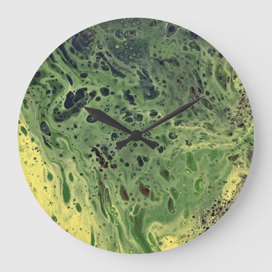Abstand 3 Fett gelbe grüne Abstrakte Uhr (Vorderseite)