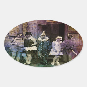 Abstand am Zirkus Ovaler Aufkleber