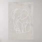 Abstart Elephant Line Art Poster (Vorne)