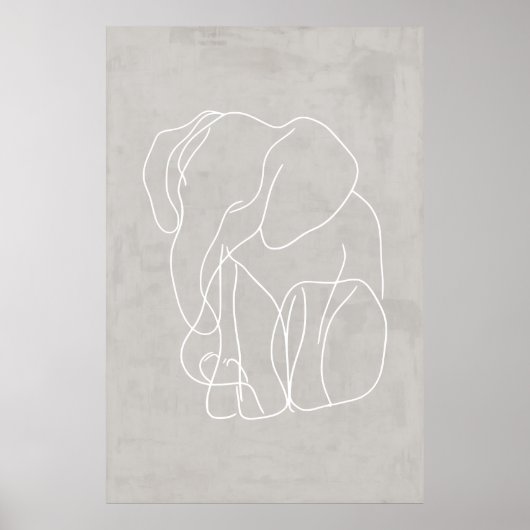 Abstart Elephant Line Art Poster (Vorne)