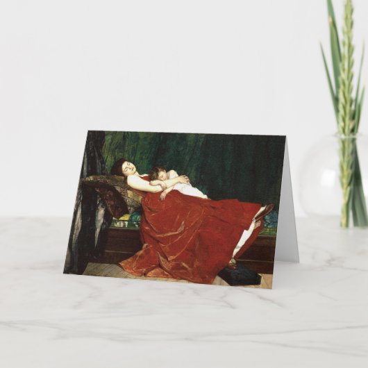 Abstempeln von Mutter- und Kind-Retro-Look Karte (Vorderseite)