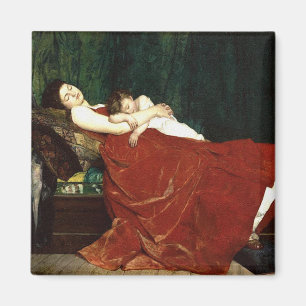 Abstempeln von Mutter- und Kind-Retro-Look Magnet