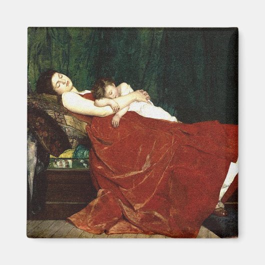 Abstempeln von Mutter- und Kind-Retro-Look Magnet (Vorne)