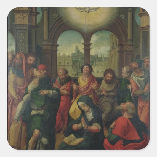 Abstieg des Heiligen Geistes Quadratischer Aufkleber (Vorderseite)