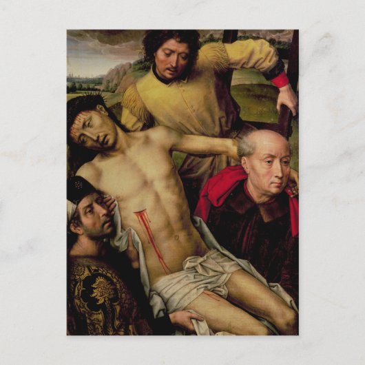 Abstieg vom Kreuz, links Handfläche Postkarte (Vorderseite)