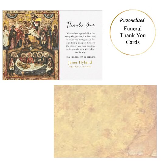 Abstieg von der orthodoxen Beerdigung Dankeskarte