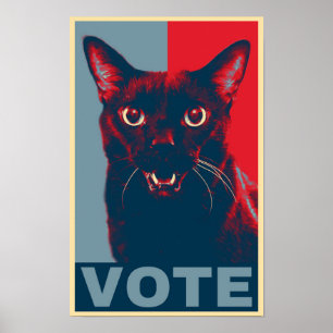 ABSTIMMEN, mit Manny Halloween-Katze Poster