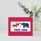 ABSTIMMUNG 2008 POSTCARD DEMOKRAT REPUBLIKANPOLITI POSTKARTE (Stehend Vorderseite)