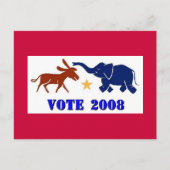ABSTIMMUNG 2008 POSTCARD DEMOKRAT REPUBLIKANPOLITI POSTKARTE (Vorderseite)