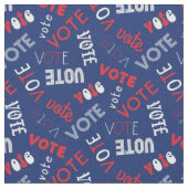 Abstimmung 2020 Typografie-Musternavy Stoff (Nahaufnahme)