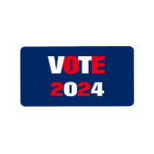 Abstimmung 2024 Rot-Weiß- und Blaue Wahl Adressaufkleber (Vorne)