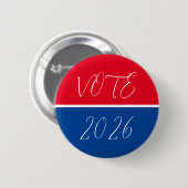 Abstimmung 2026 Blaue Rote Wahl Politische Button (Vorne & Hinten)