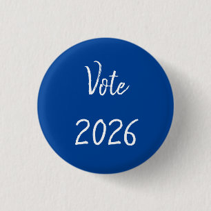 Abstimmung 2026 Typografie Wahl Blaue politische Button