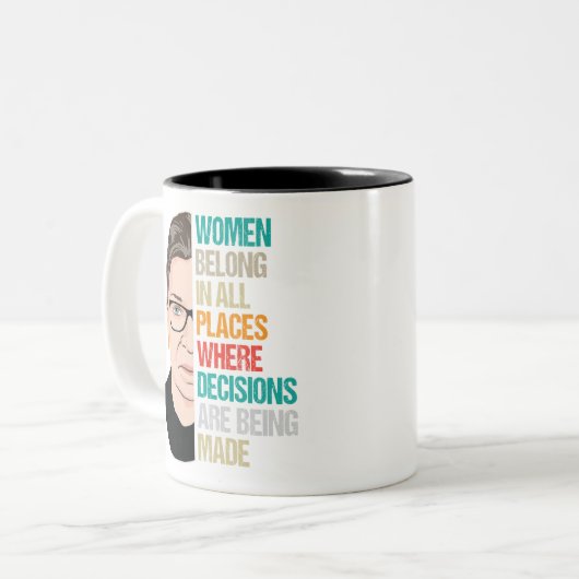 Abstimmung am Obersten Gerichtshof, Ruth Bader Gin Zweifarbige Tasse (Vorderseite Links)