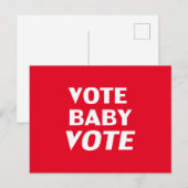 Abstimmung Baby Abstimmung rot und weiß moderne Ty Postkarte (Vorne/Hinten)