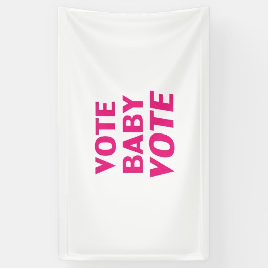 Abstimmung Baby, Hot Pink, Magenta, Fuchsia, weiß Banner (Vertikal)