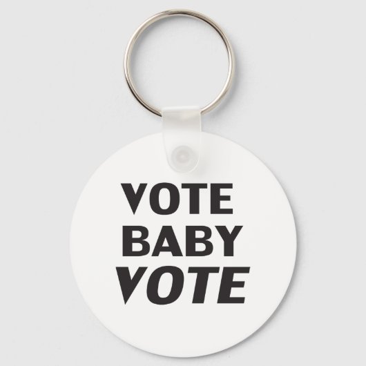 Abstimmung Baby Stimme Schwarz/Weiß modern Schlüsselanhänger (Vorderseite)