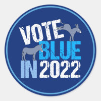 Abstimmung Blau im Jahr 2022 Demokrat Donkey Halbz