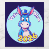 Abstimmung blau im Jahr 2026 Weinetikett (Einzelnes Label)