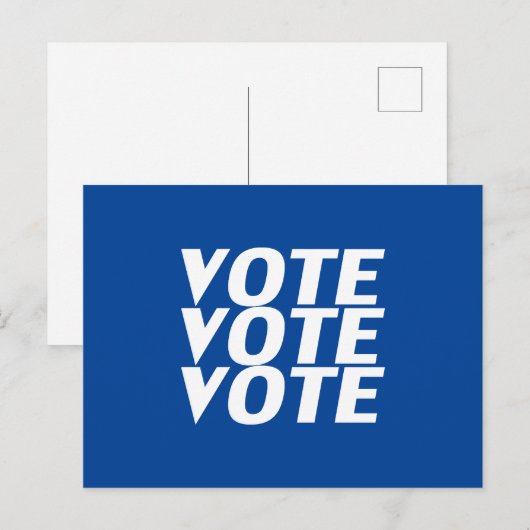 "Abstimmung" blau Postkarte (Vorne/Hinten)