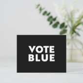 "Abstimmung blau" Schwarz-weiß Postkarte (Stehend Vorderseite)
