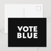 "Abstimmung blau" Schwarz-weiß Postkarte (Vorne/Hinten)