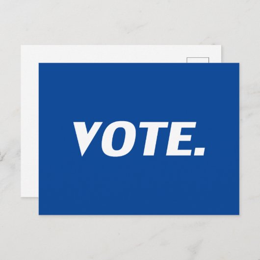 "Abstimmung" blau weiß Postkarte (Vorne/Hinten)