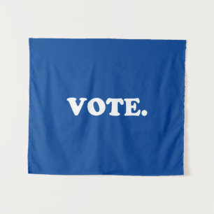 "Abstimmung" blau weiß Wandteppich