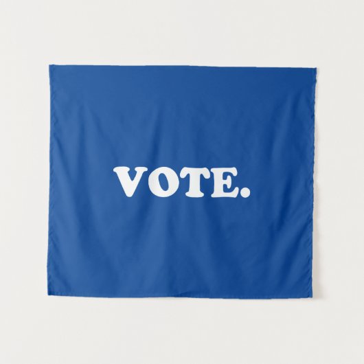 "Abstimmung" blau weiß Wandteppich (Vorderseite (Horizontal))