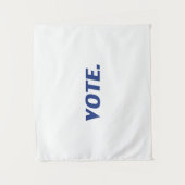 "Abstimmung" blau weiß Wandteppich (Vorderseite)