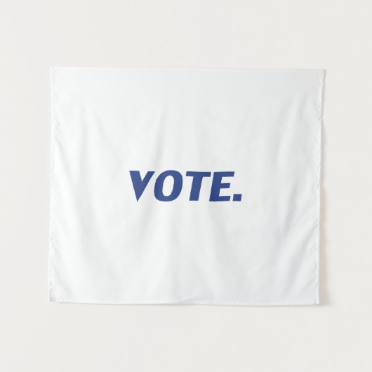 "Abstimmung" blau weiß Wandteppich (Vorderseite (Horizontal))