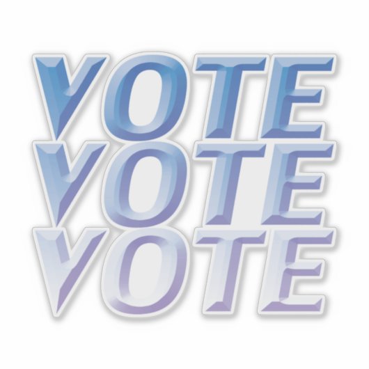 "Abstimmung" - blaue Buchstaben - Aufkleber (Vorderseite)