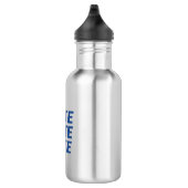 "Abstimmung" - Blaue Buchstaben Edelstahlflasche (Rechts)