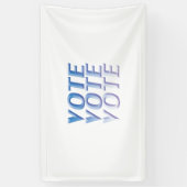 "Abstimmung" - blaue Buchstaben, weißer Hintergrun Banner (Vertikal)