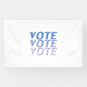 "Abstimmung" - blaue Buchstaben, weißer Hintergrun Banner