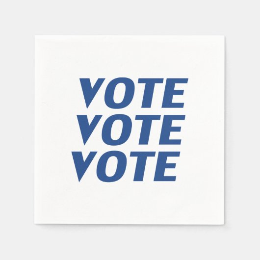 "Abstimmung" - blaues Weißbuch Serviette (Vorderseite)