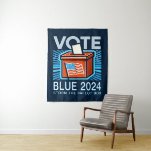 Abstimmung Blue 2024 Präsidentschaftswahl Wandteppich