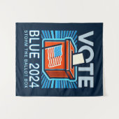 Abstimmung Blue 2024 Präsidentschaftswahl Wandteppich (Vorderseite (Horizontal))