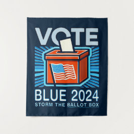 Abstimmung Blue 2024 Präsidentschaftswahl Wandteppich