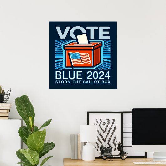 Abstimmung Blue 2024 Wahl des Präsidenten Poster (Heimbüro)