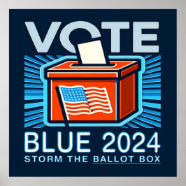 Abstimmung Blue 2024 Wahl des Präsidenten Poster
