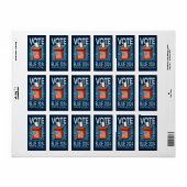 Abstimmung Blue 2024 Wahlurne für den US-Präsident Adressaufkleber (Vorne)