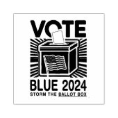 Abstimmung Blue 2024 Wahlurne für den US-Präsident Gummistempel (Prägung)