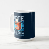 Abstimmung Blue 2024 Wahlurne für den US-Präsident Kaffeetasse (Vorderseite Links)