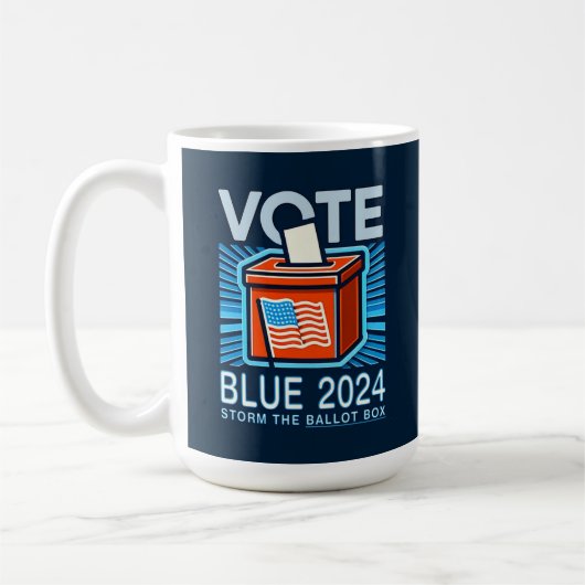 Abstimmung Blue 2024 Wahlurne für den US-Präsident Kaffeetasse (Links)
