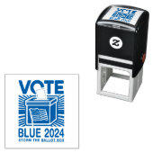Abstimmung Blue 2024 Wahlurne für den US-Präsident Permastempel (Beispiel)