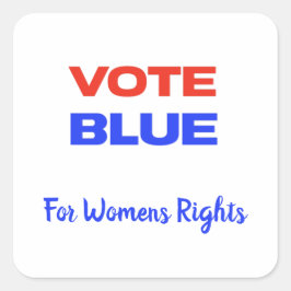 Abstimmung Blue Voting USA Democratic Political Re Quadratischer Aufkleber