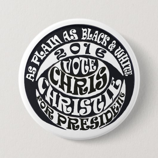 Abstimmung Chris Christie für Präsidenten Button (Vorderseite)