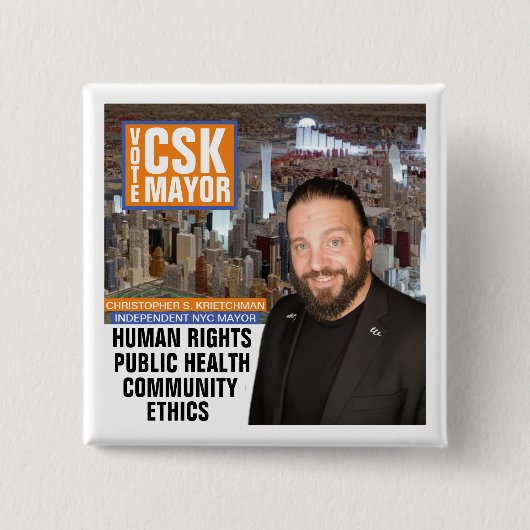 Abstimmung CSK NYC Bürgermeister 2021 Button (Vorderseite)