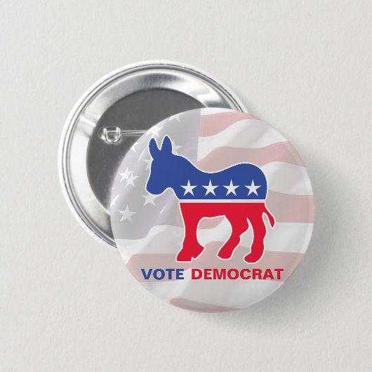 Abstimmung Demokrat mit Esel Button (Vorne & Hinten)